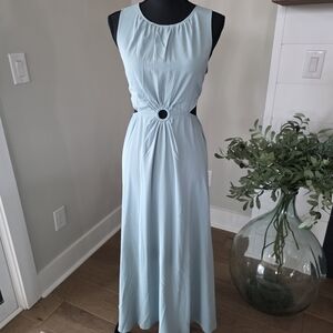 NWT! Entro Light Blue Maxi Dress with Cut-Out Detail